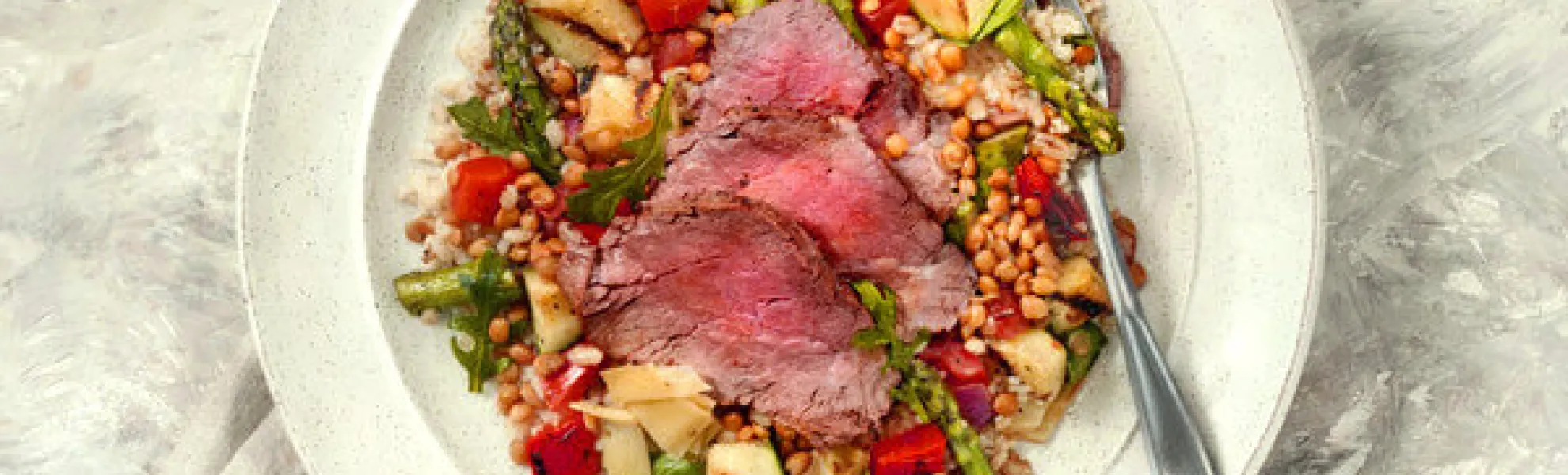 Beef steak & Lentil Salad