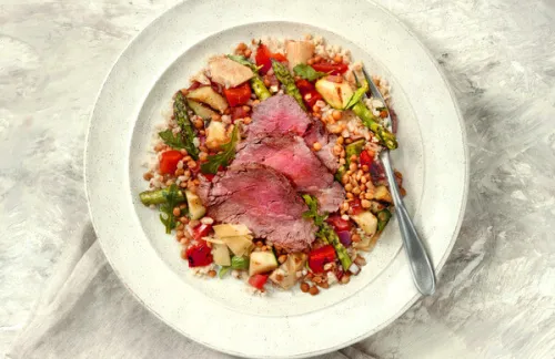 Beef steak & Lentil Salad